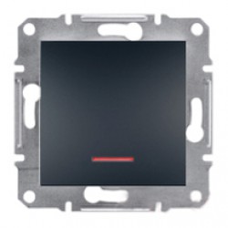 Выключатель кнопочный с подсветкой ASFORA антрацит EPH1600171